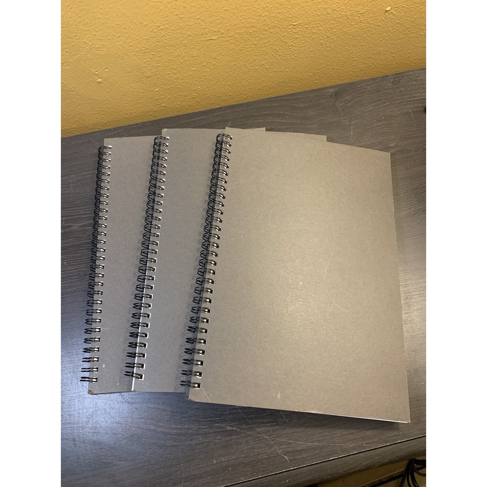 YUREE Spiral Notebook/Spiral Journal Lot Of 3 Hard Kraft Cover Wire Bound Noteb